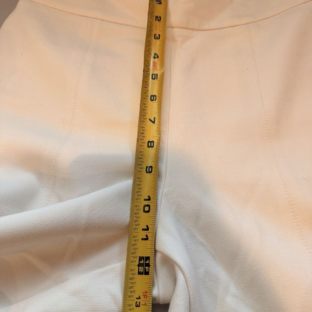 Ann Taylor Ivory Cropped Straight Leg Career Pants Stretch Side Zip 2 Minimalist - Picture 12 of 14